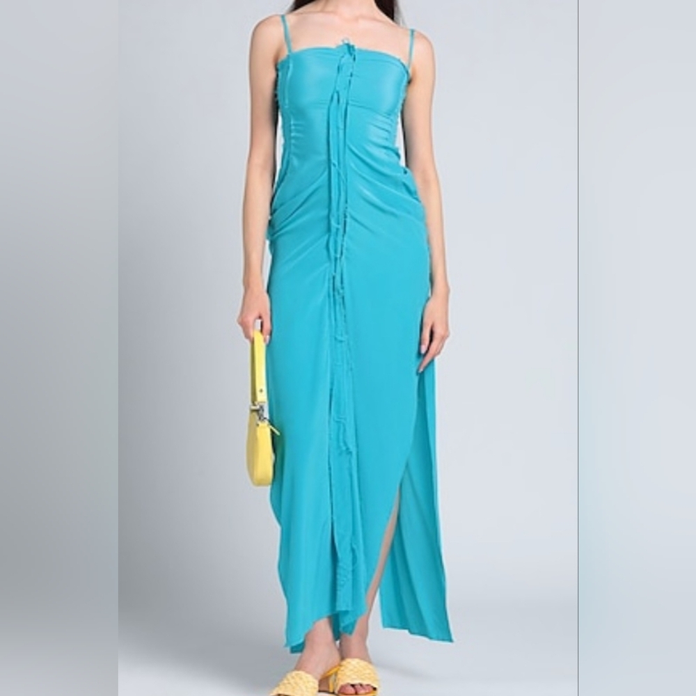 NWT Raw Edge Silk Maxi Dress